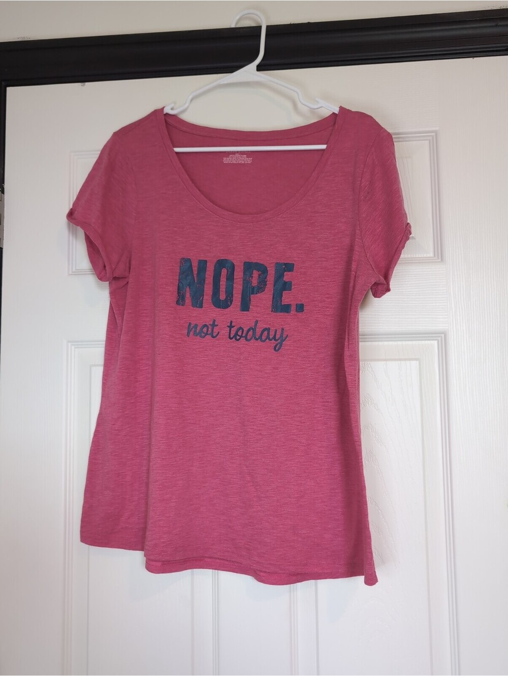 Large nope not today pink graphic tee